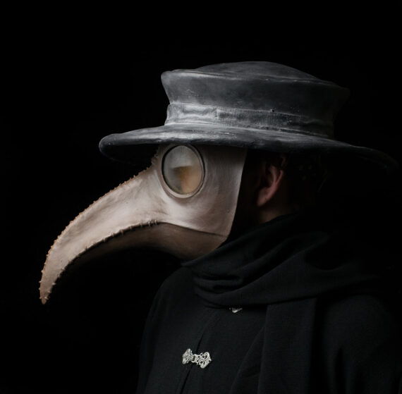 Traditional Brown Plague Doctor mask and hat - Image 2